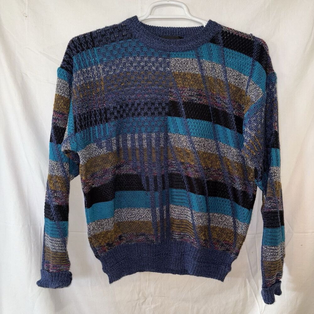Vintage 80s EXPRESSIONS INTERNATIONAL Men's Multi-Colored Sweater Size Large